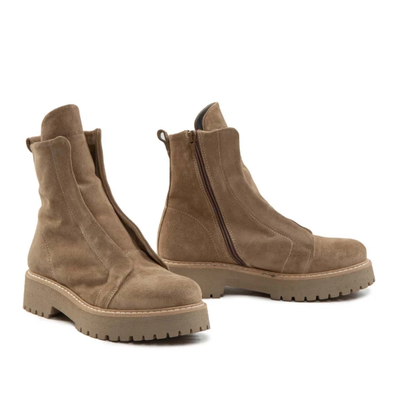 biker KUNI NO LACE in camoscio camel