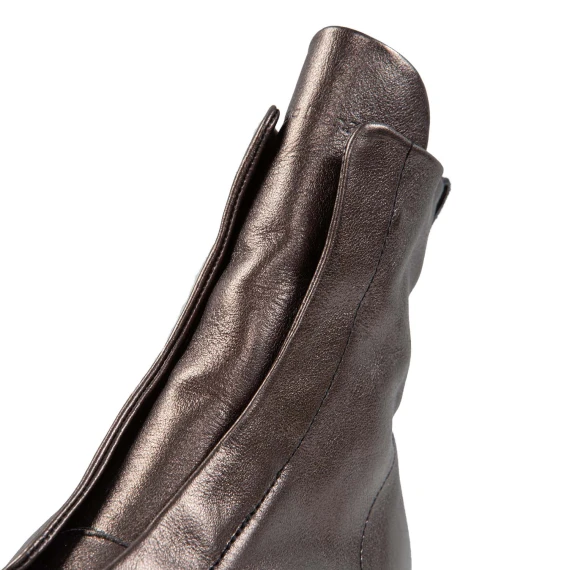 biker KUNI NO LACE in pelle laminata oxyd