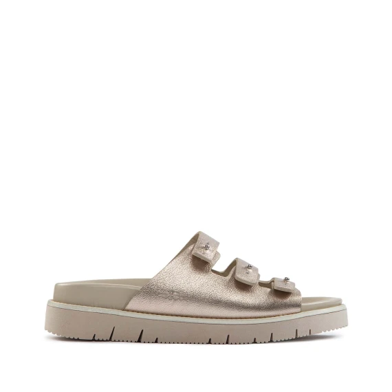 sabot THREE in pelle vaniglia