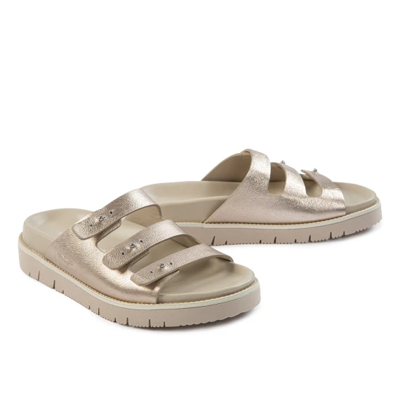 sabot THREE in pelle vaniglia