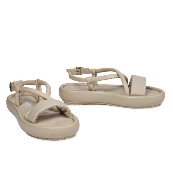 BILL sandals in cream leather
