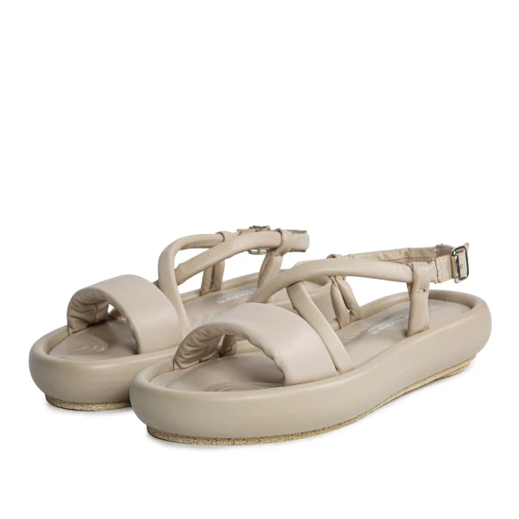 BILL sandals in cream leather