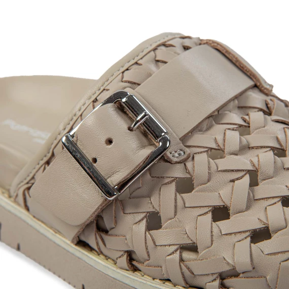 EDRA WOV woven cream leather slippers