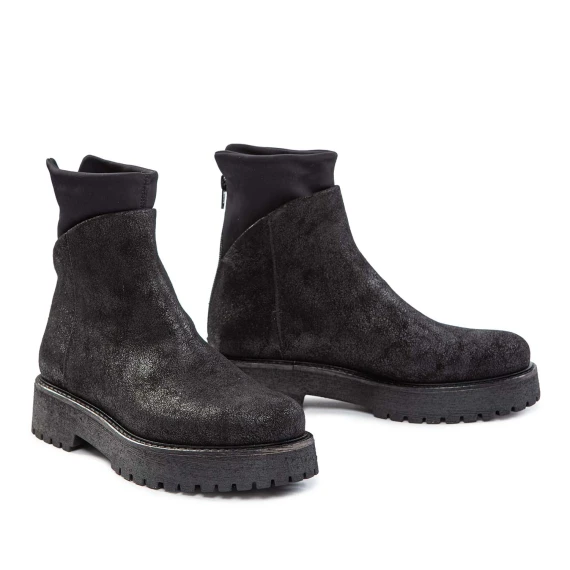 biker YAYA in pelle nera con cerniera posteriore