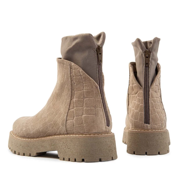 biker YAYA cocco in camoscio beige