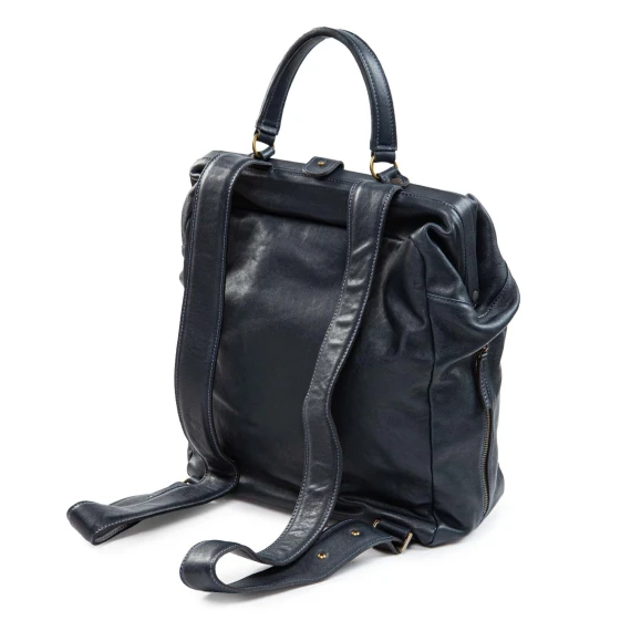 PROFESSORE blue leather backpack