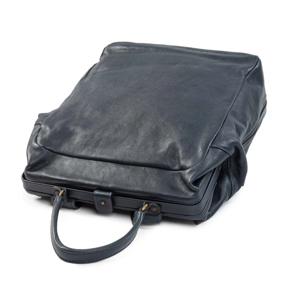 PROFESSORE blue leather backpack