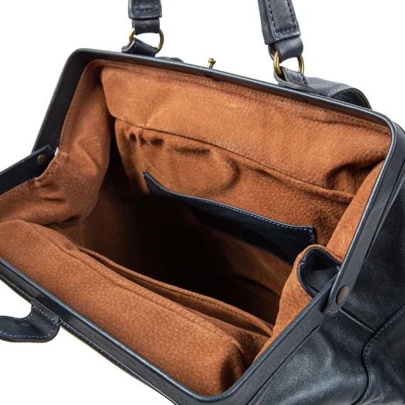 PROFESSORE blue leather backpack