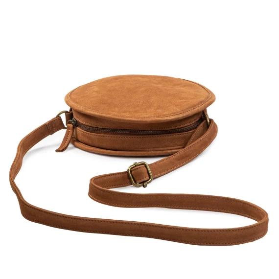 TAMBURELLO nubuck leather shoulder bag