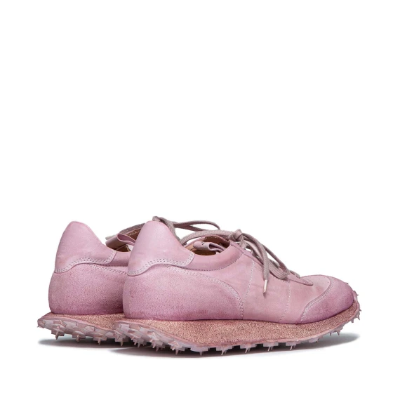 sneakers in pelle rosa con carrarmato