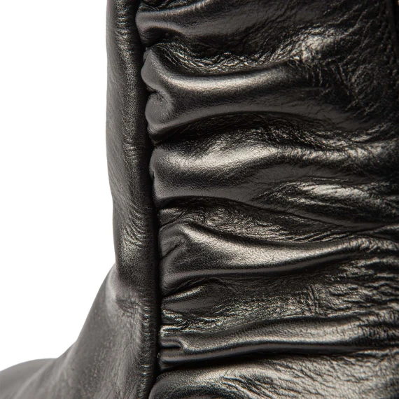 tronchetti arricciati tacco tondo nero