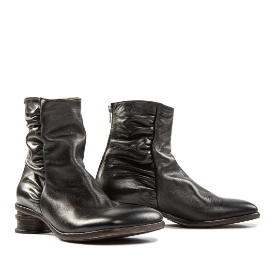 tronchetti arricciati tacco tondo nero