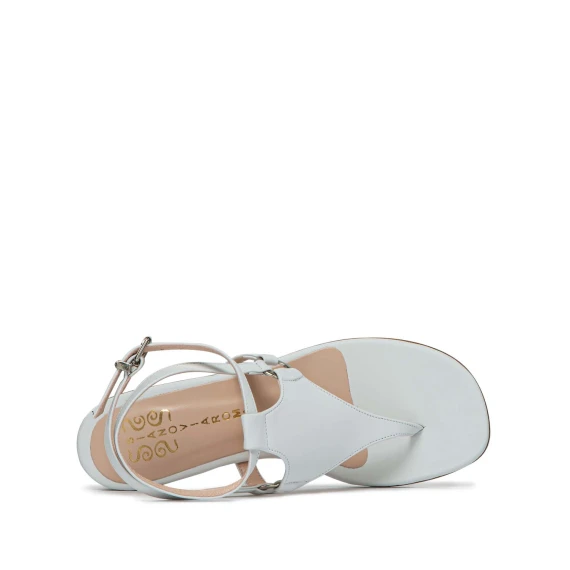 infradito con rombo in pelle bianca