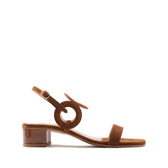 infradito cerchi in camoscio tabacco