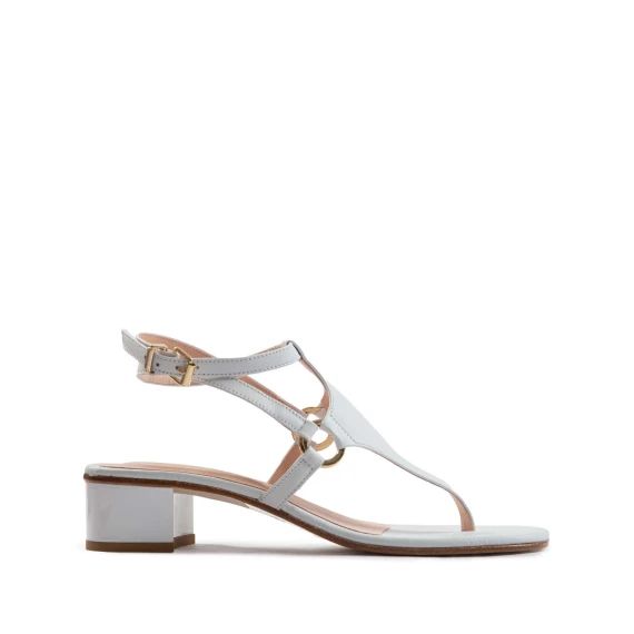 infradito rombo in pelle bianca