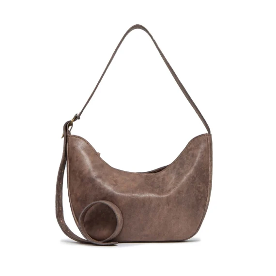 monospalla 90&#039S in pelle marrone