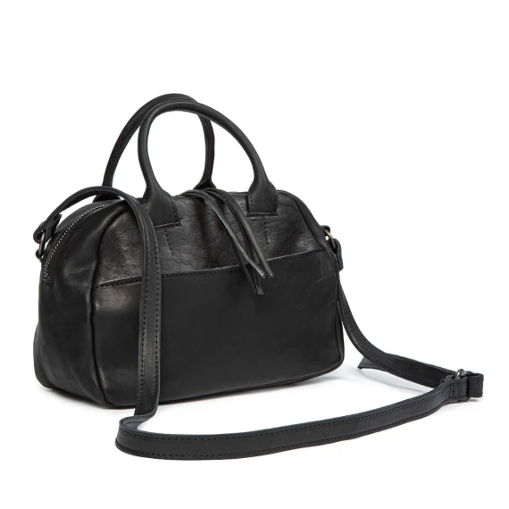 BOWLING black leather satchel
