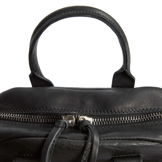 BOWLING black leather satchel