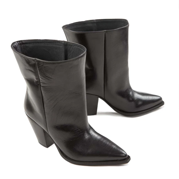 tronchetti texani in pelle nera