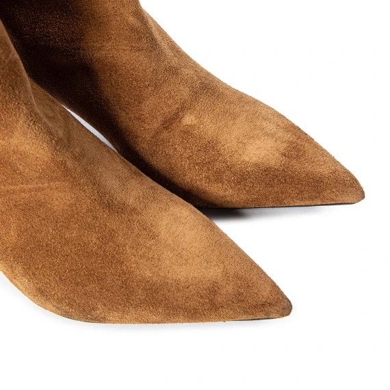 tronchetti tacco stiletto in camoscio beige