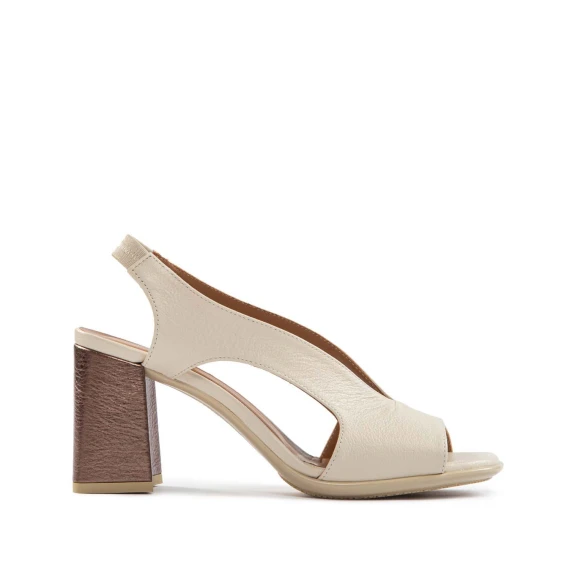 sandali scollo v in pelle bianca