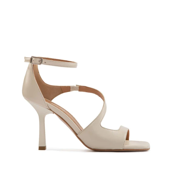 sandali stiletto in pelle bianca