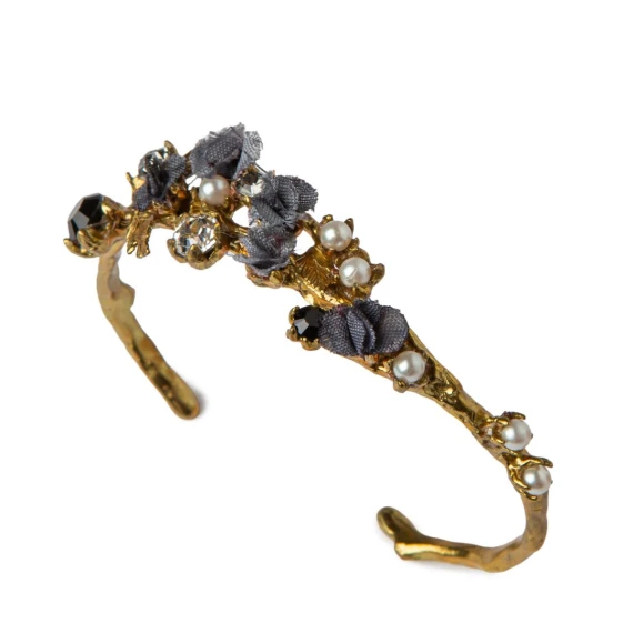 bracciale fiori grigi