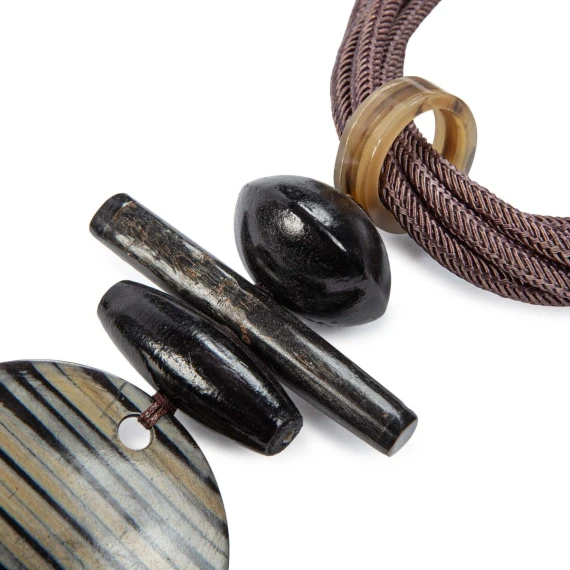 Zebra-Patterned Sphere Necklace