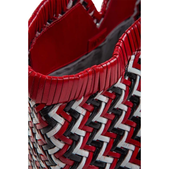 shopper NERUDA in pelle intrecciata zig zag