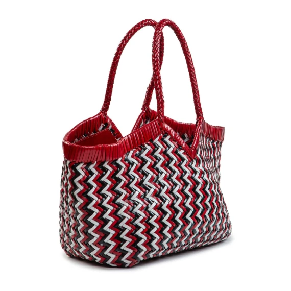 shopper NERUDA in pelle intrecciata zig zag