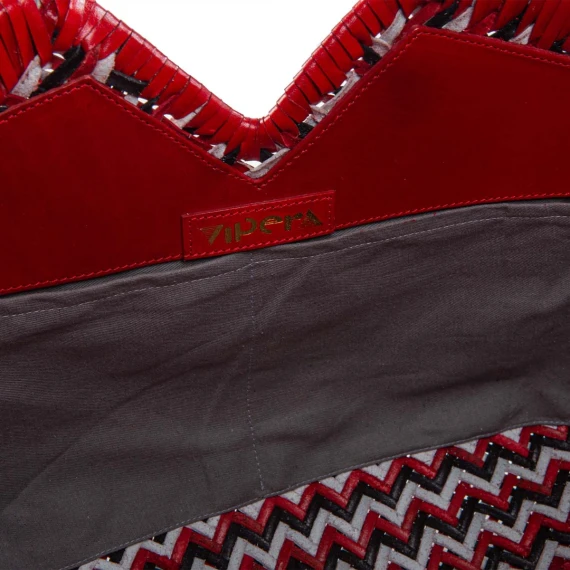 shopper NERUDA in pelle intrecciata zig zag