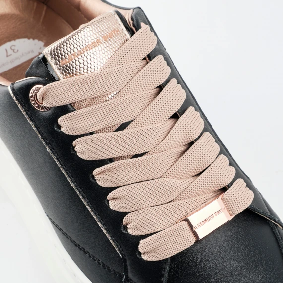 Sneakers vegana nera con sperone platino rosato 