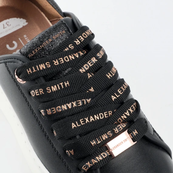 Sneakers vegana nera con sperone nero glitter 