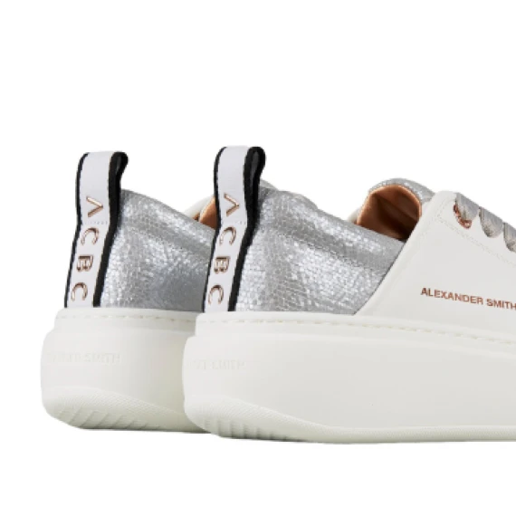 Sneakers Eco-Wembley in pelle vegetale bianca lacci grigi