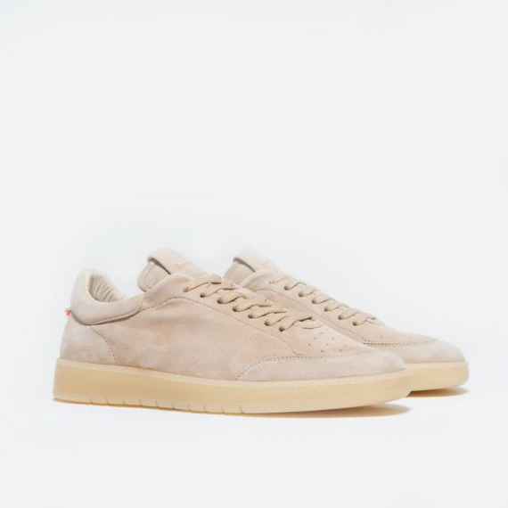 Sneakers in suede sfoderata avorio