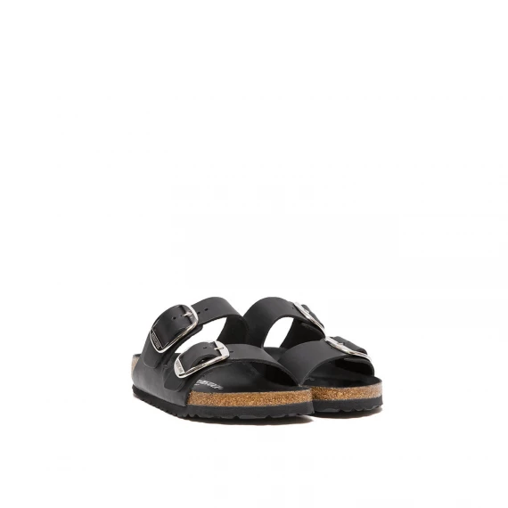 Sandalo Arizona Big Buckle in pelle nera 