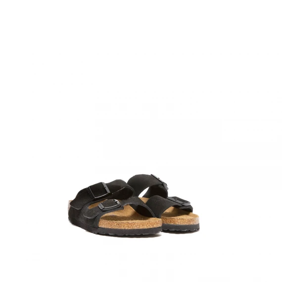 Sandalo Arizona in pelle scamosciata nera