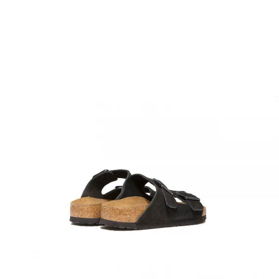 Sandalo Arizona in pelle scamosciata nera