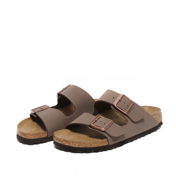 Sandalo Arizona con due cinturini regolabili marrone