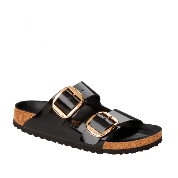 Sandalo Arizona Big Buckle in pelle nera