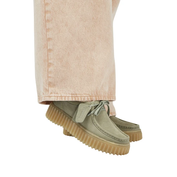 Scarpa legata Torhill in morbido nabuk verde chiaro