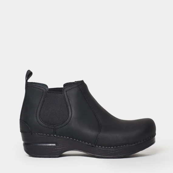 Stivaletto Dansko con elastici laterali in pelle oiled nera