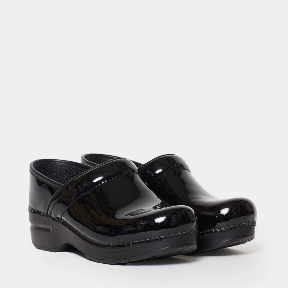 Classico zoccolo Dansko in pelle vernice nera