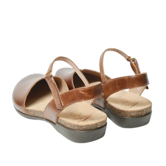 Slingback Rowan Milled in pelle marrone