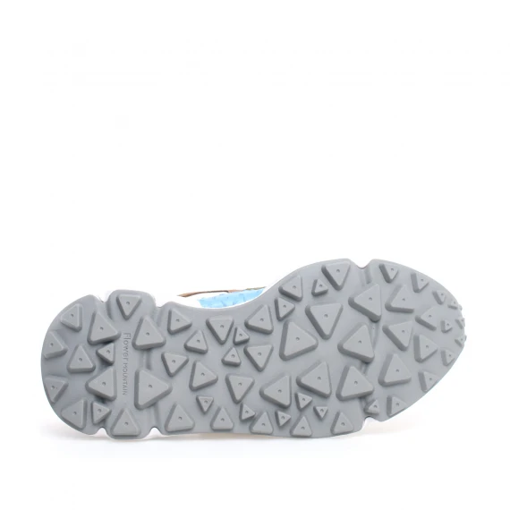 Sneakers Yamano in suede arancione e tessuto lilla