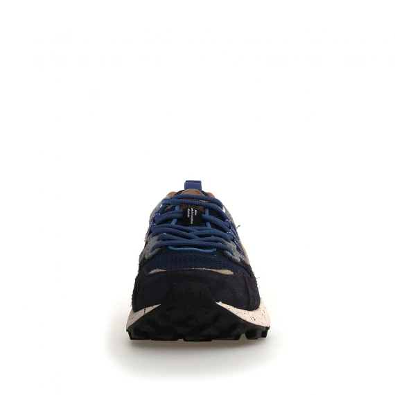 Sneakers Yamano blu navy e inserti beige e grigi 