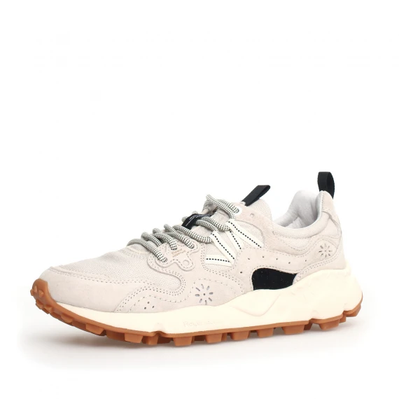 Sneakers Yamano 3 beige chiaro e canvas beige