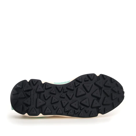 Sneakers Yamano in suede beige con tessuto retato in tinta