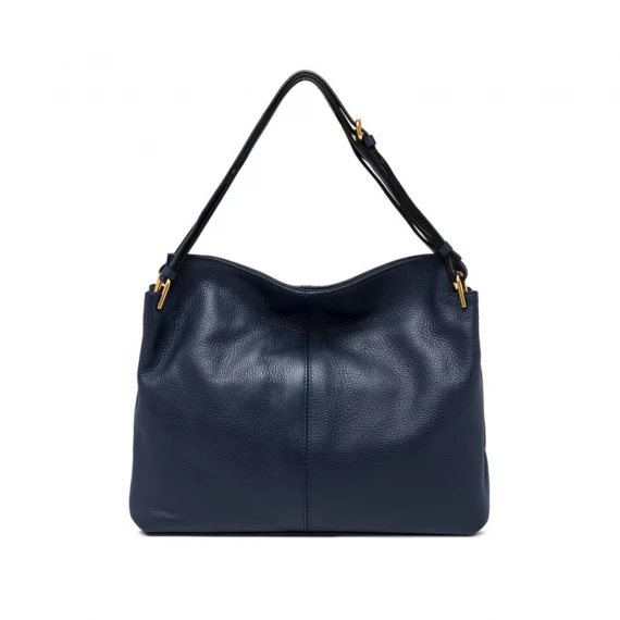 Borsa Leila in pelle martellata blu navy