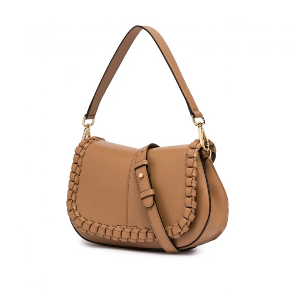 Borsa Helena Round in pelle cuoio